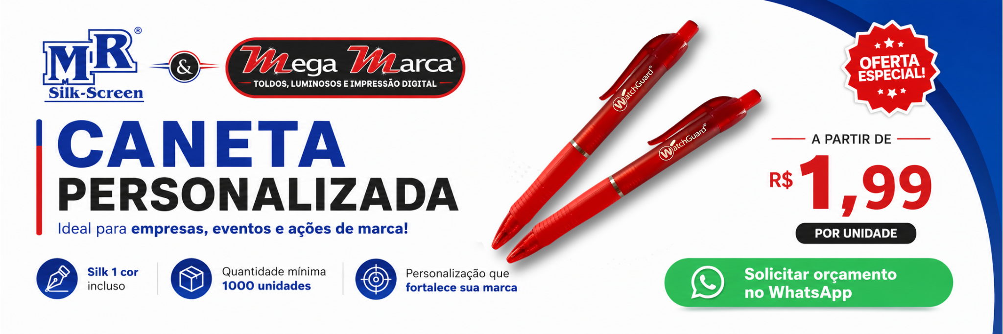 Caneta Personalizada - oferta especial para WhatsApp