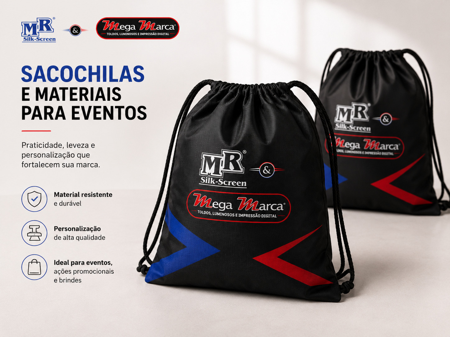 Sacochilas e Materiais para Eventos - produto personalizado para empresas e eventos